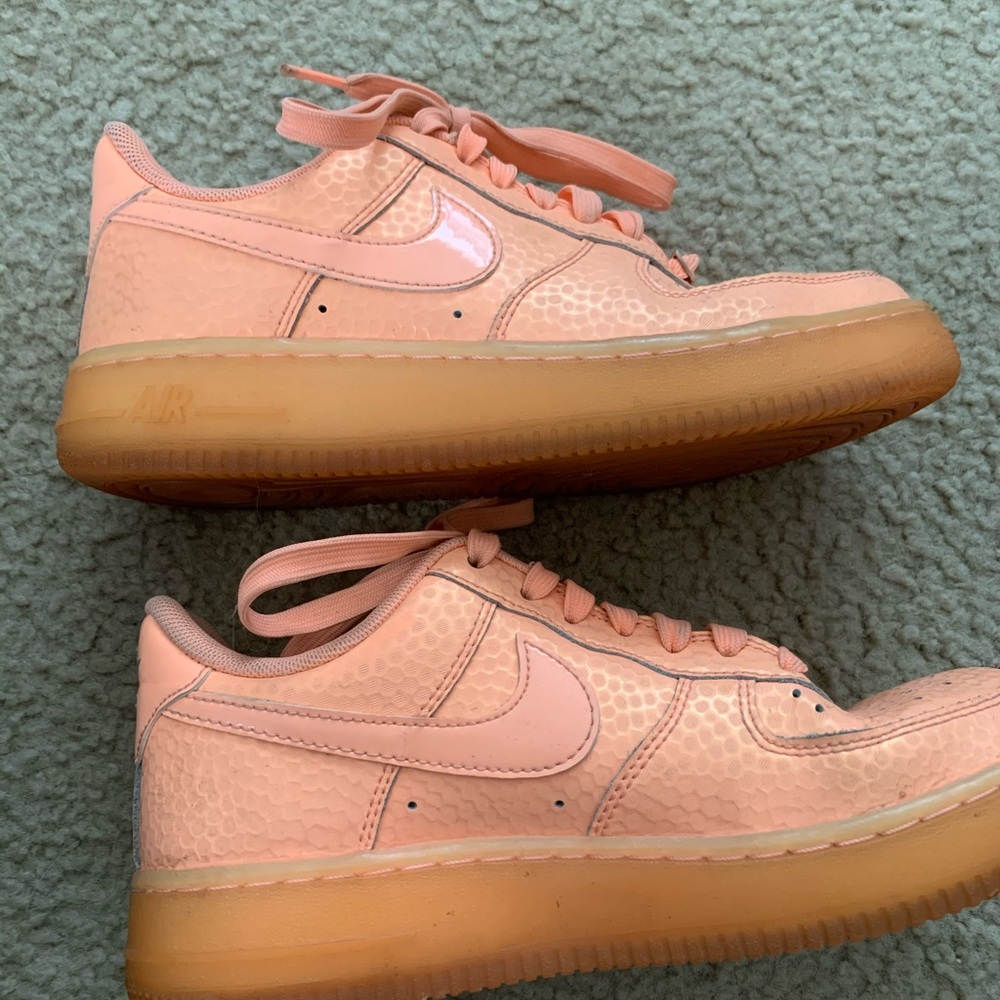 Neon Orange gumsole Airforce 1s